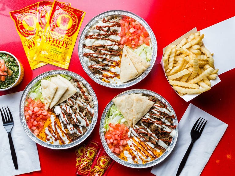 Dishes at Halal Guys in Los Angeles