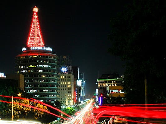Christmas tree atop the Capitol Records Building | Photo courtesy of In 2 Making Images | °L.A., Flickr