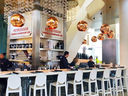 Petrossian Caviar & Champagne Bar at LAX Tom Bradley International Terminal | Photo courtesy of Los Angeles International Airport (LAX), Facebook