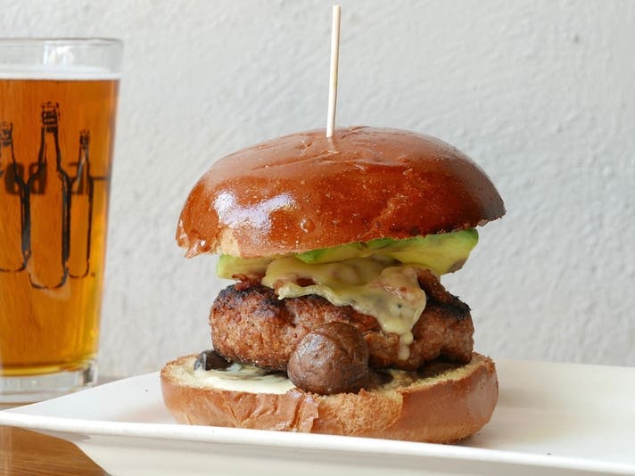 Avocado Turkey Burger at The Bottle Room | Photo by Joshua Lurie