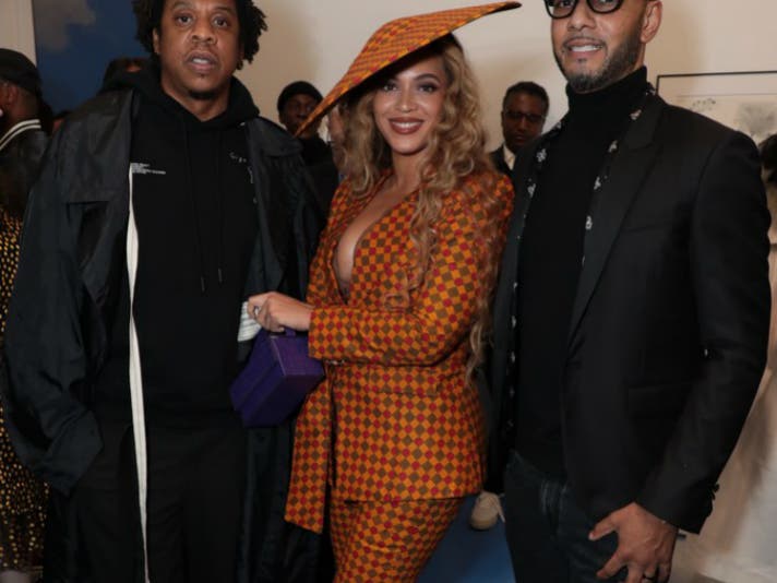 Jay-Z, Beyoncé and Kasseem "Swizz Beatz" Dean at UTA Artist Space