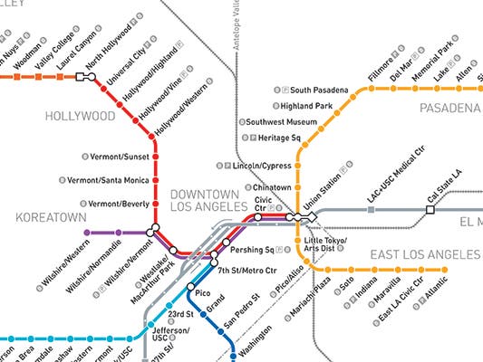 photo courtesy of Los Angeles Metro, click here to view larger map