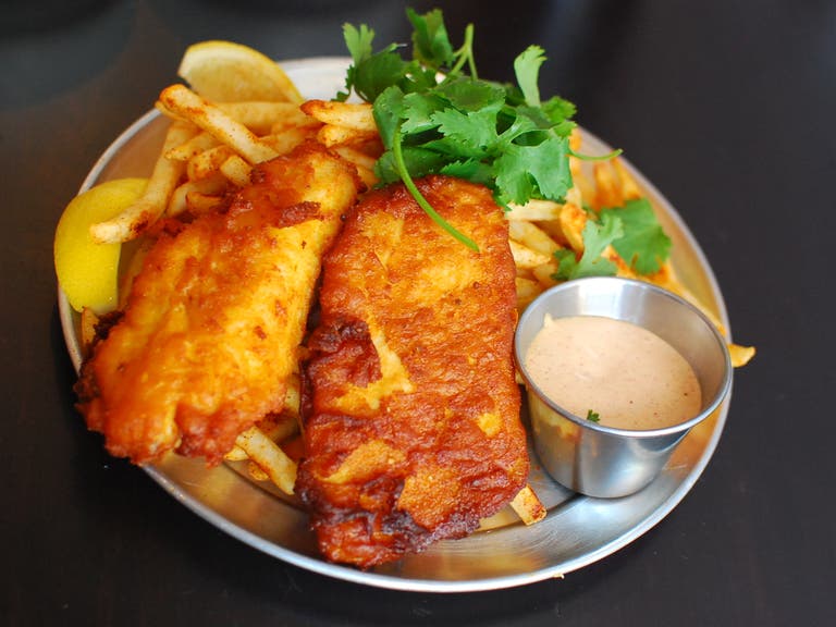 Punjabi fish and chips at Badmaash | Photo: Joshua Lurie